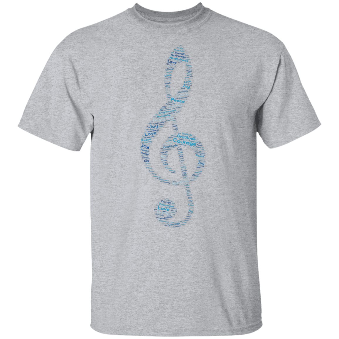 Word Art Music Note - Youth 5.3 oz 100% Cotton T-Shirt