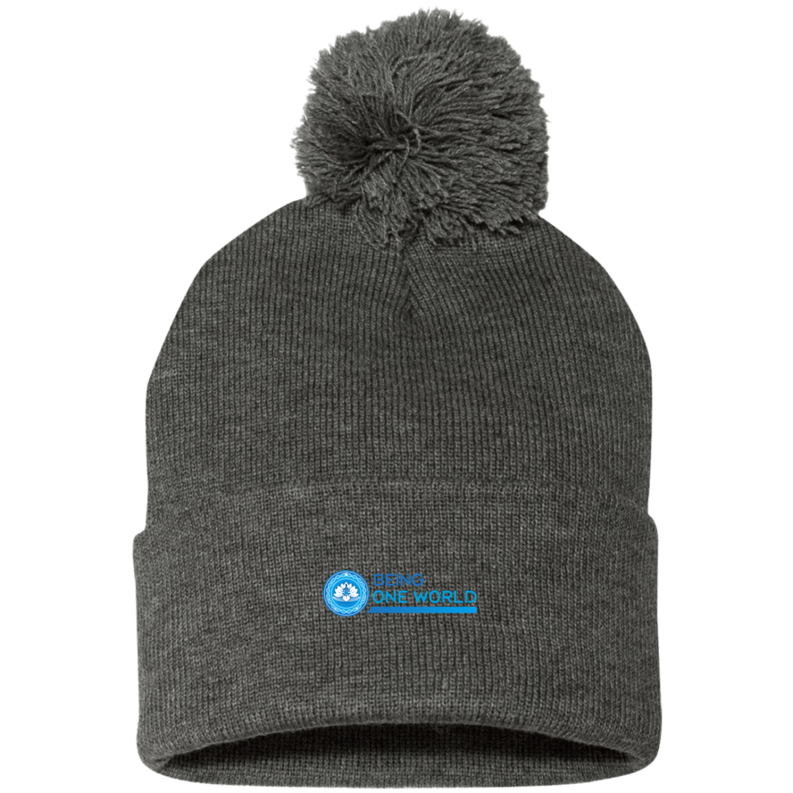 Pom Pom Knit Cap W/Logo