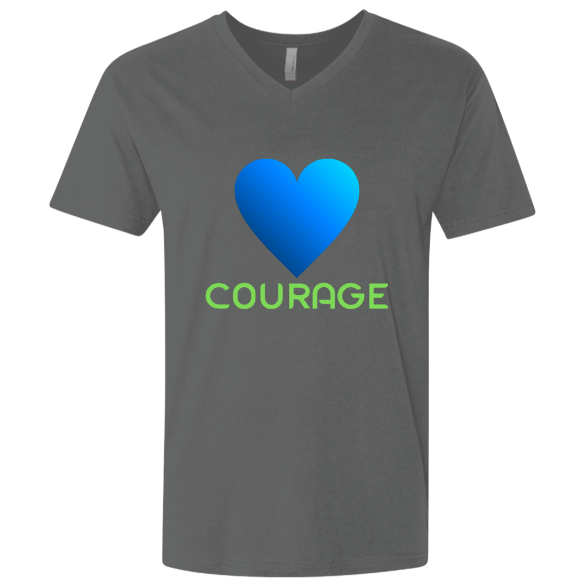 Blue heart - Courage - Men's Premium Fitted SS V-Neck