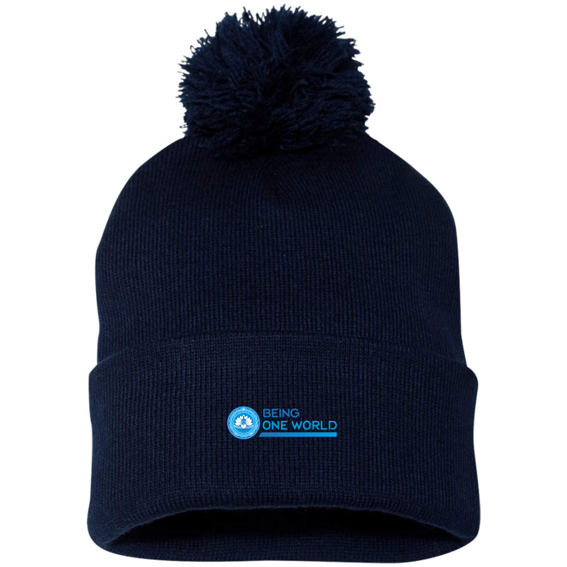 Pom Pom Knit Cap W/Logo