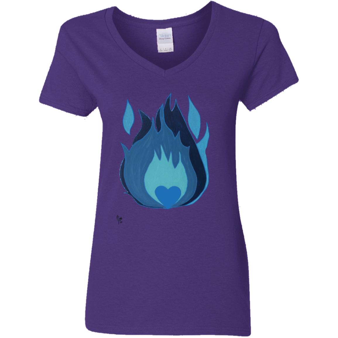 Isa Heart - Ladies' 5.3 oz. V-Neck T-Shirt