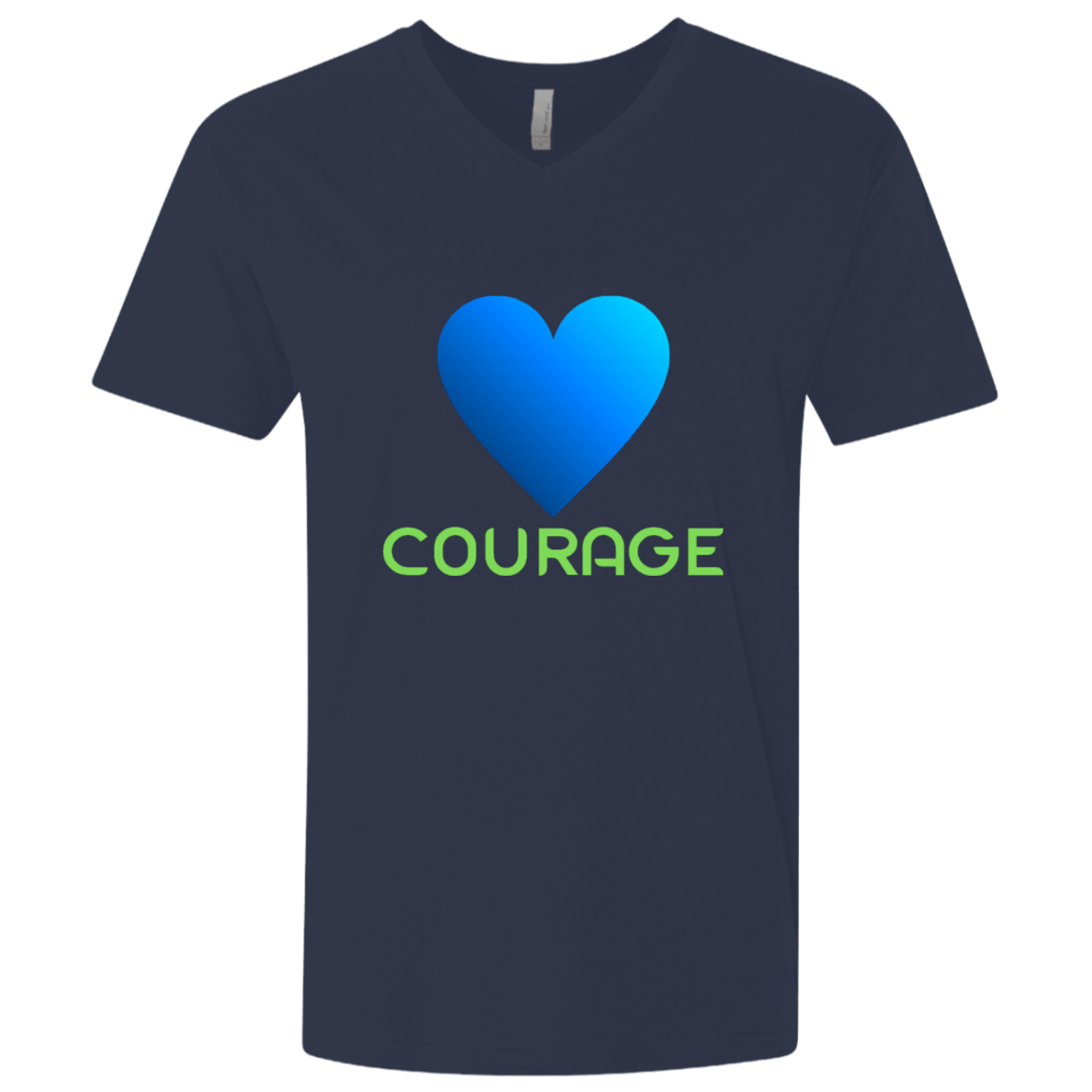 Blue heart - Courage - Men's Premium Fitted SS V-Neck