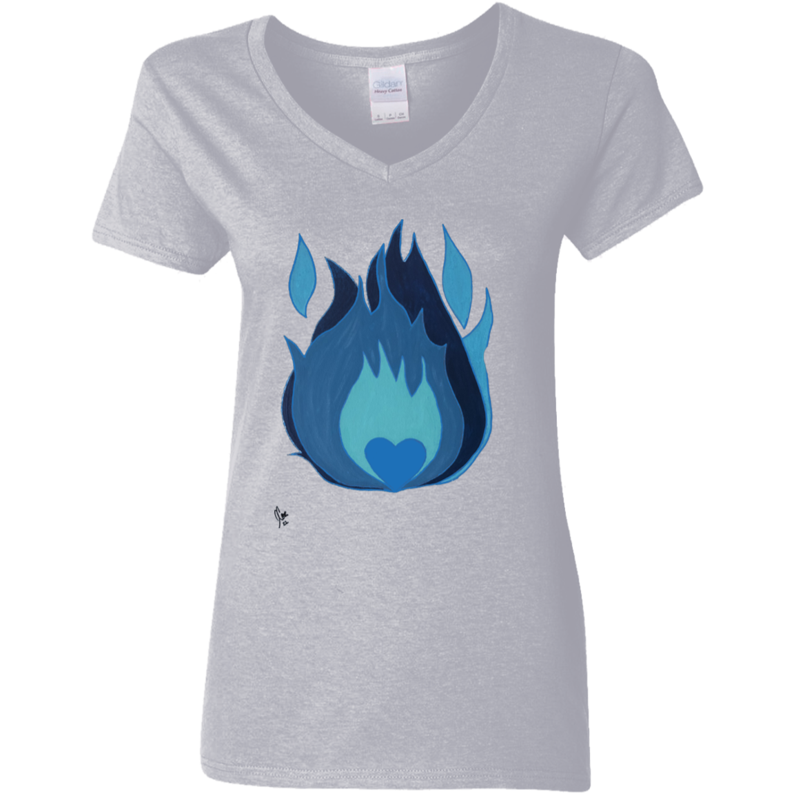 Isa Heart - Ladies' 5.3 oz. V-Neck T-Shirt