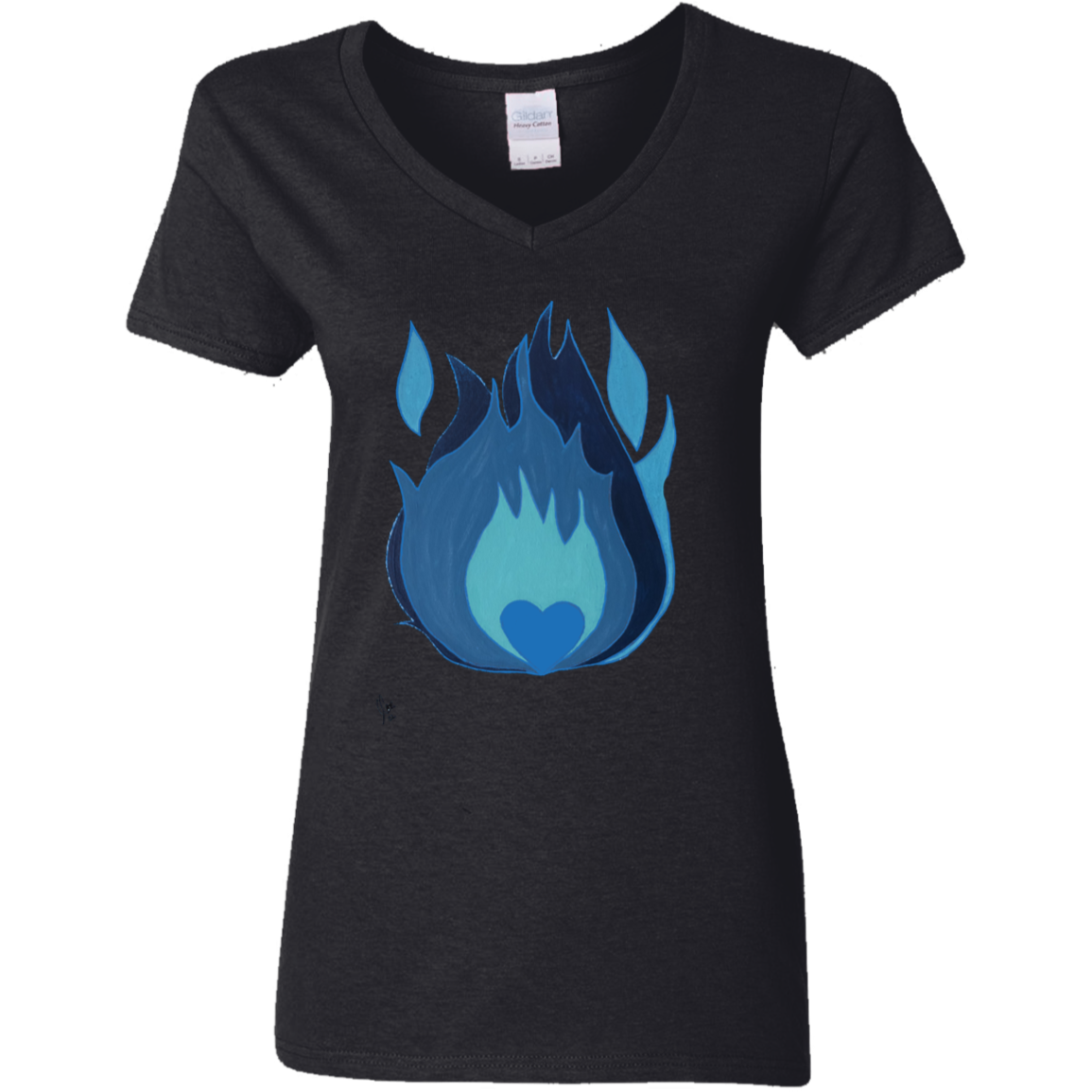 Isa Heart - Ladies' 5.3 oz. V-Neck T-Shirt