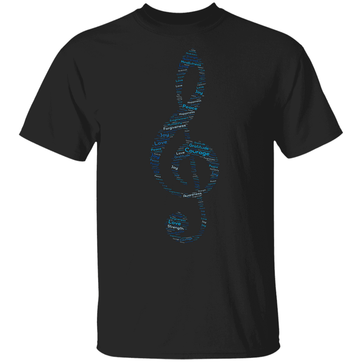 Word Art Music Note - Youth 5.3 oz 100% Cotton T-Shirt