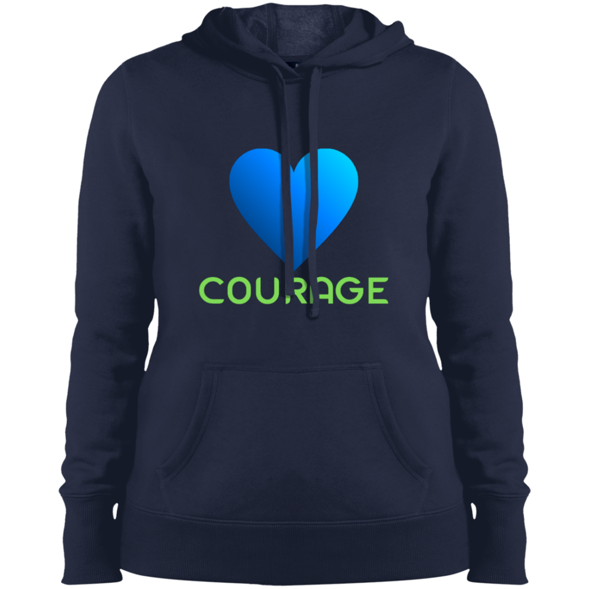 Blue heart - Courage - Ladies' Pullover Hooded Sweatshirt