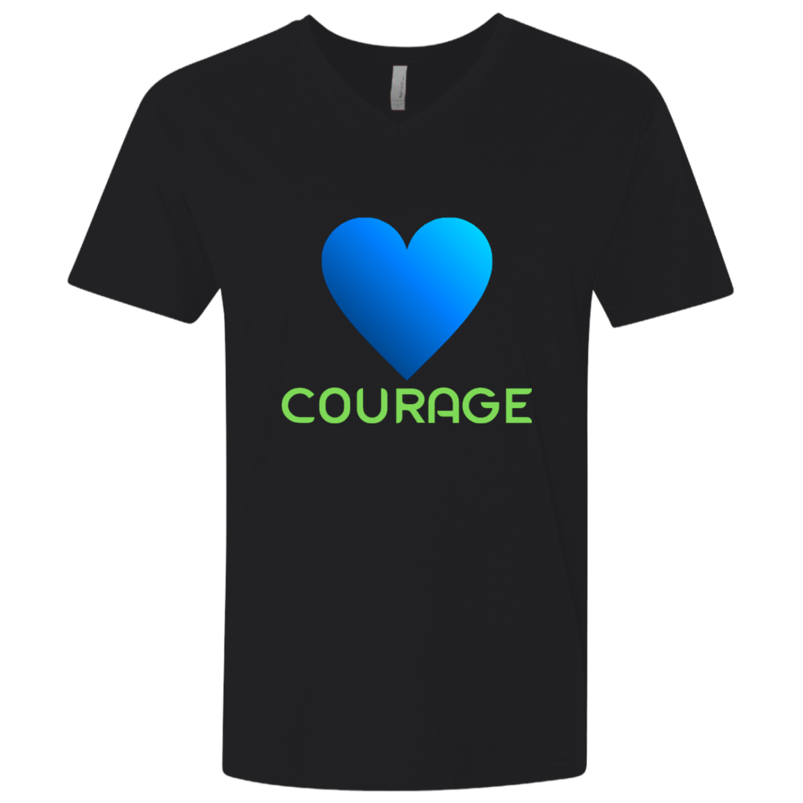 Blue heart - Courage - Men's Premium Fitted SS V-Neck