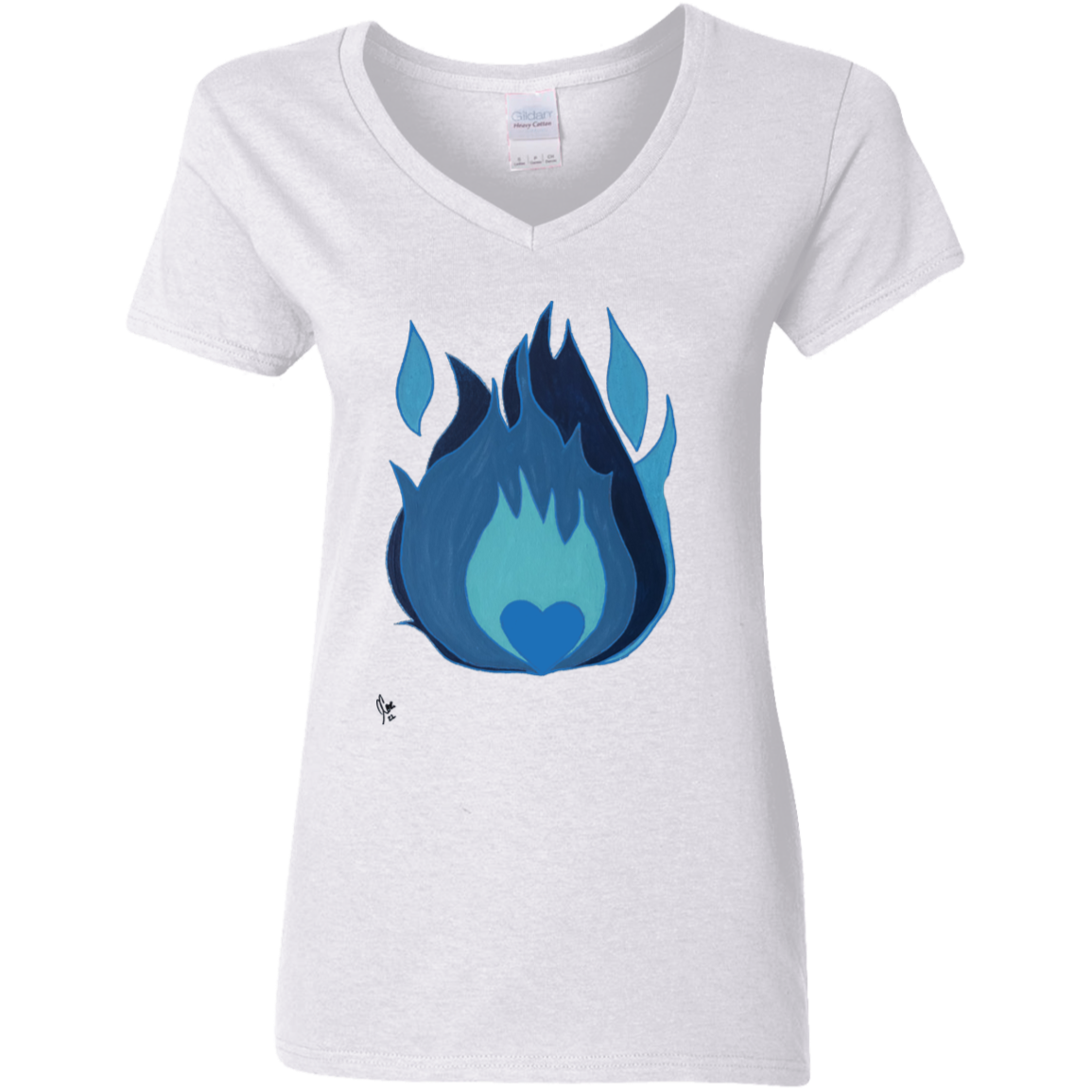 Isa Heart - Ladies' 5.3 oz. V-Neck T-Shirt