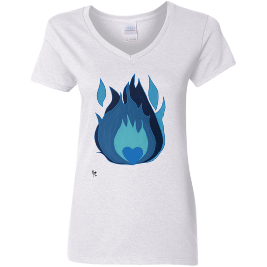 Isa Heart - Ladies' 5.3 oz. V-Neck T-Shirt