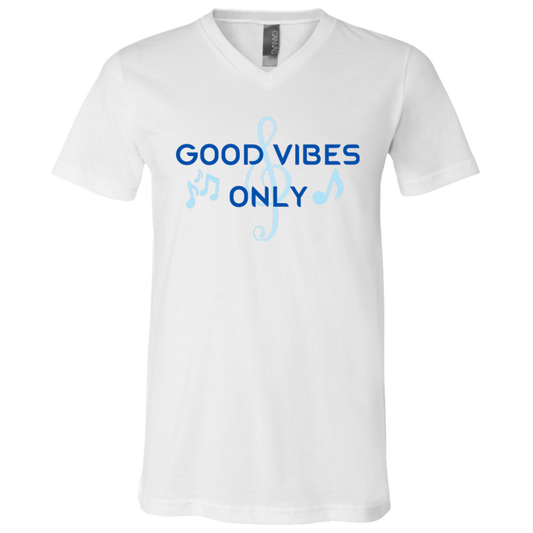 Good Vibes Only - Unisex Jersey SS V-Neck T-Shirt