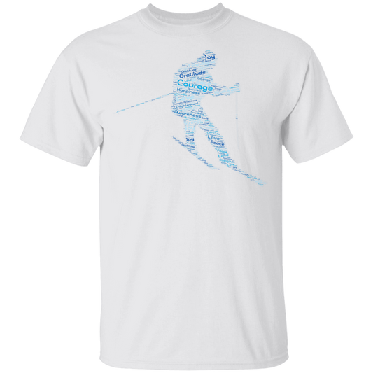 Word Art Skiing - Youth 5.3 oz 100% Cotton T-Shirt